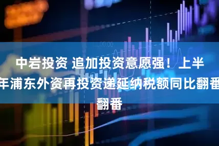 中岩投资 追加投资意愿强！上半年浦东外资再投资递延纳税额同比翻番